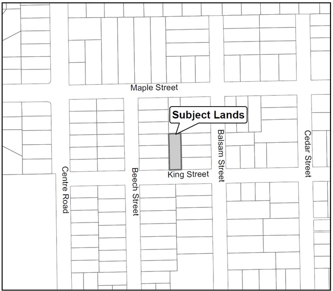 ZBA map King street Parkette